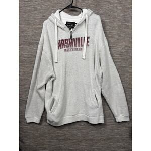 Austins Inc Hoodie Mens 2XL White Nashville Tennessee 1/4 Zip Fleece Pullover